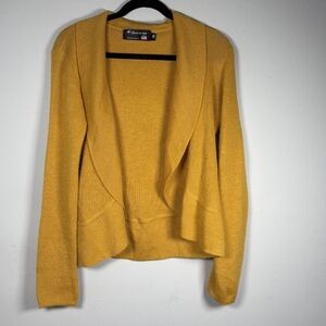 Alpaca in Style Yellow Open Front Cardigan Size Medium